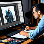 캐릭터 디자인 업계의 변화와 도전 과제 - The Original Artist**

"A professional digital artist in their studio, surrounded by tablets, monito...