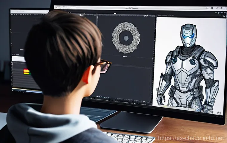 캐릭터 디자인 입시를 준비하는 법 - **Prompt 1: The Character Designer's Workflow**
    "A talented young character designer, with short...