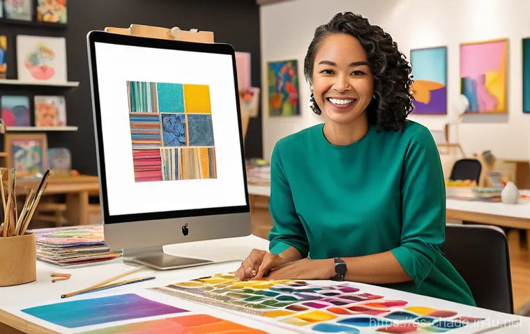 캐릭터 디자이너 프리랜서로 일하는 법 - **Prompt:** Two professional individuals, a female character designer in her early 30s and a male cl...