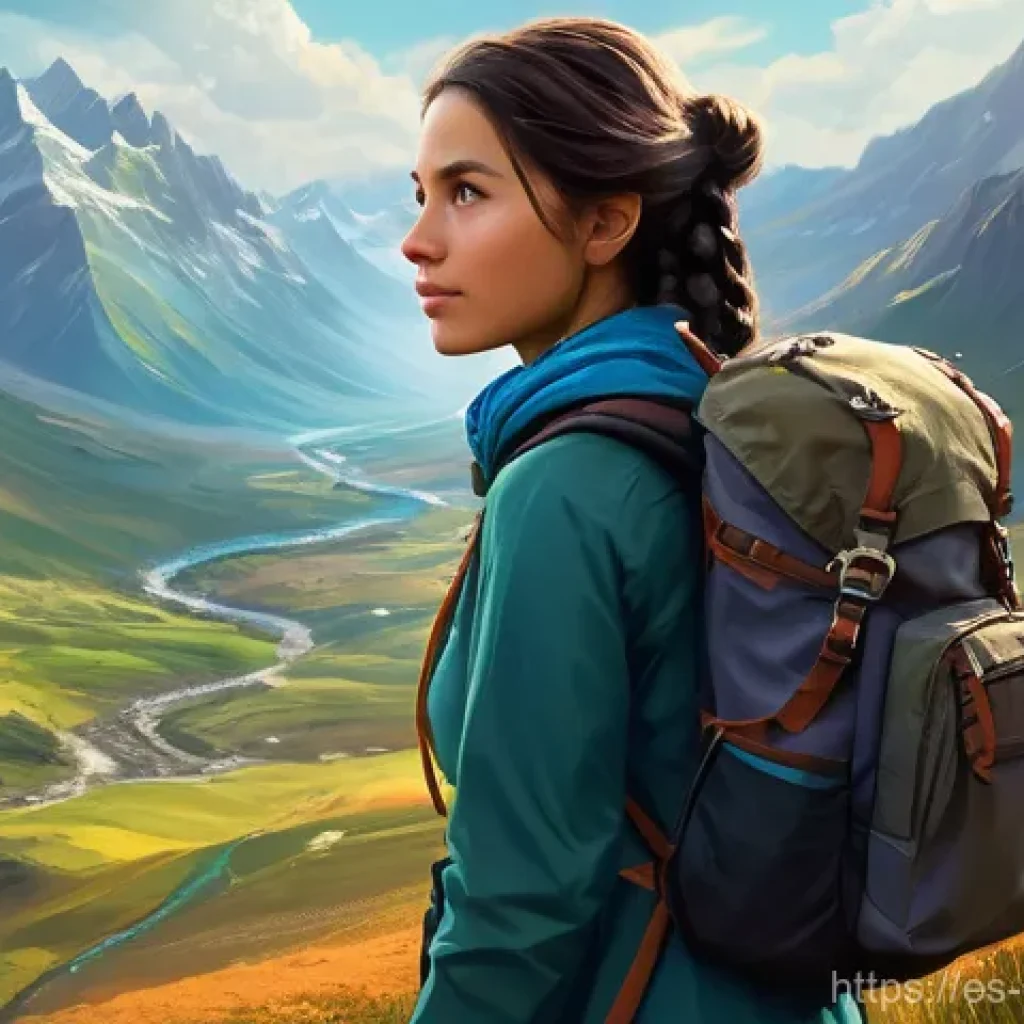 캐릭터 디자인 실습 워크숍 후기 - **A Spirited Adventurer in a Mystical Landscape**
    Generate an image of a young female adventurer...