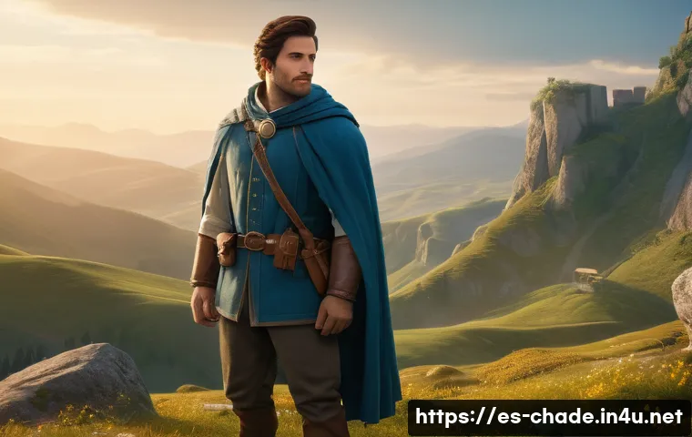 캐릭터 디자인 관련 심리적 분석 - A noble hero character, depicted in a warm and inviting style. The character has an open, rounded si...