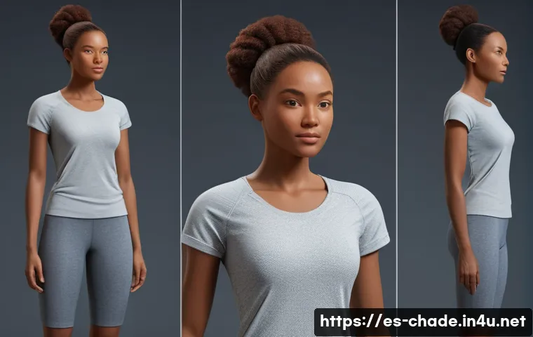 캐릭터 디자인의 기술적 트렌드와 응용 - A highly detailed 3D digital sculpture of a diverse female character wearing modern casual clothing ...