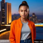 캐릭터 디자인 관련 코스 및 학원 - A confident young female character standing in a dynamic heroic pose with an upright posture and ope...